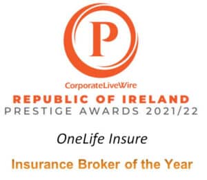 Prestige Awards Insurance Broker of the Year OneLife Insure Certificate
